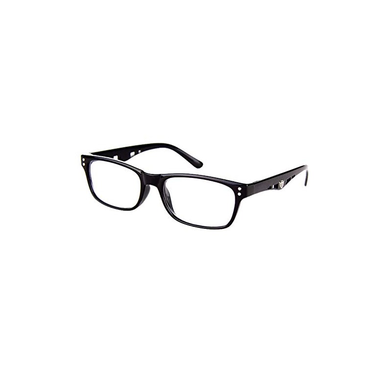 PLOPLO High Magnification Power Reading Glasses Readers 4.00-6.00 (Black, +4.0)