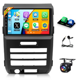 Android 13 Car Stereo Radio 9 Inches GPS Audio Multimedia Receiver Compatible with 2009-2014 Ford F150 F-150 Car Radio w/Carplay Android Auto GPS Navigation WiFi Bluetooth SWC AHD Camera, 2+32G