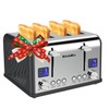 KitchMix Toaster 4 Slice, Bagel Stainless Toaster with LCD Timer,