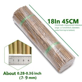 Taoskai 100 Pcs 18 inches Garden Stakes for Plants, Natural Bamboo Sticks for Indoor and Outdoor Climbing Plants Support