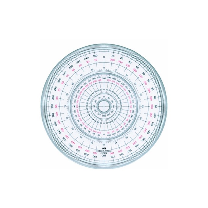 Faber Castell FE 7012 Full Circle Protractor, 4.7 inches (12