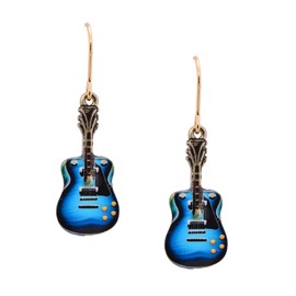 Spinningdaisy Hanging Classic Rock Guitar Earrings (Turquoise)
