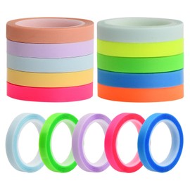 Dokeno 10 Rolls Highlighter Tape, 6 mm x 5 m Transparent Sticky Notes PET Highlighter Tape Sticky Notes Page Marker Stickers for Students Teachers Reading Notes Making in Class Home Office
