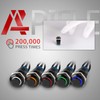 APIELE 12mm Momentary Push Button Switch Pre-Wired 150mm High Round