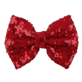 Lofruiin Girl's Lovely Fashion Bow Hairpin Sequins Hair Clip for Daily Life Travel Party Festivals (Red)