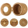 SUMTree Rattan Tissue Box Round Paper Box Organizer for Office
