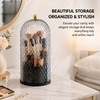 Makeup Brush Holder with Lid,3 Compartment Rotating Countertop