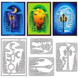 GLOBLELAND Forest Birds and Deer Cutting Dies for Card Making Street Lights Metal Die Cuts Cutting Dies Templates for Scrapbooking Journal Embossing Paper Craft Decor