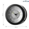 Atrium A106-7 designer alarm clock, round, analogue, grey, non-ticking, with