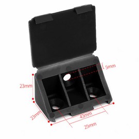 Lokatall Plastic Furniture Corner Brace, Shelf Cabinet Bracket Cabinet Corner Joint 20×20×43mm 90 Degree Corner Bracket with Decorative Cover for Support Furniture Prevent Shaking (10Pcs, Black)