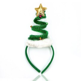 Christmas Tree Headband Christmas Headpiece Christmas Tree Hat Christmas Headwear Tree Topper Headband Girl Santa Hat Headband Women Christmas Accessories for Kids Adult Christmas Tree Costume