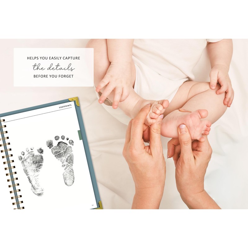 BIROYAL Promptly Journals, Pregnancy Journal and Baby Memory Book (Blue)