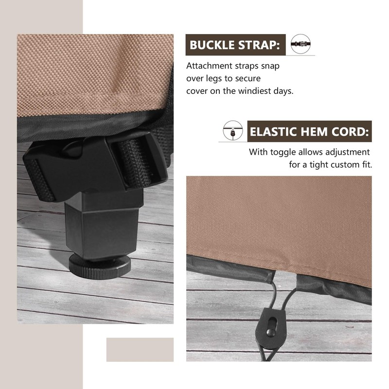 ULTCOVER Rectangular Gas Fire Pit Table Cover 43x22 inch Waterproof