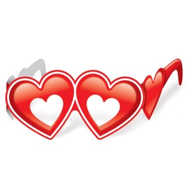 Beistle Heart Eyeglasses, 12 Eyeglasses In Package