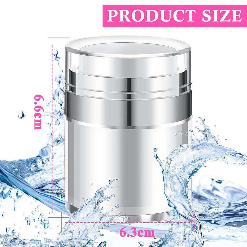 4PCS Refillable Airless Pump Bottles - Empty Vacuum Cream/Lotion Dispenser