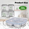 4 Pack Stainless Steel Snack Containers, 4 Compartments，24 oz，Leak-Proof
