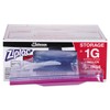 Ziploc 682257 Double Zipper Bags, Plastic, 1gal, 1.75mil, Clear w/Write-On
