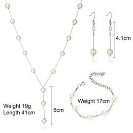 Imitation Pearl Necklace Bracelets Bracelet Earrings Jewellery Sets Women Wedding Party Gifts