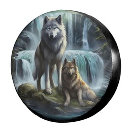 Foruidea 3D Printed Wolf Spare Tire Cover Dust-Proof Wheel Tire Cover Fit Trailer, RV, SUV and Many Vehicle 15 Inch