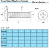 MewuDecor 1/4-20 x 5/8" Truss Head Machine Screws, Full Thread,