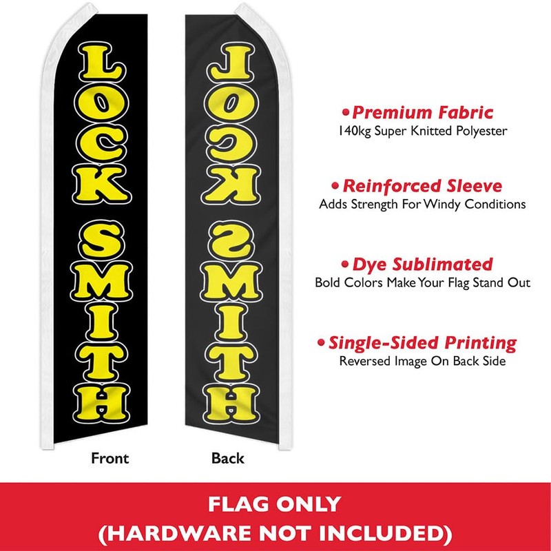 Locksmith Swooper Advertising Flag - Perfect for Locksmiths, Key Kiosks,