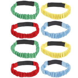 Toyvian 8 Pcs 3 Legged Race Bands - Blue, Yellow, Green, Red - Unisex - All Ages - 55 x 2.8 x 2.8 cm - Kids - Running - Elastic Tie Rope for Indoor/Outdoor Play