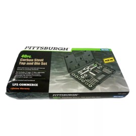 PITTSBURGH Carbon Steel SAE or Metric Tap and Die Set, 40 Piece