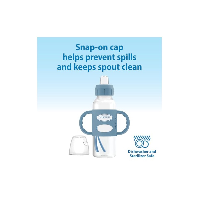 Dr. Brown's Milestones Narrow Sippy Spout Bottle with 100% Silicone,