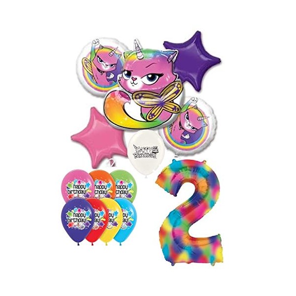 Rainbow Butterfly Unicorn Kitty 2nd Birthday Party Event Bouquet of