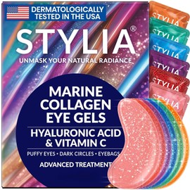 Under Eye Patches for Dark Circles and Puffy Eyes (8 Pairs), Marine Collagen Eye Gel Pads for Puffiness with Vitamin C, Hyaluronic Acid, and Pearl Extract, Eye Mask for Dark Circles and Puffiness