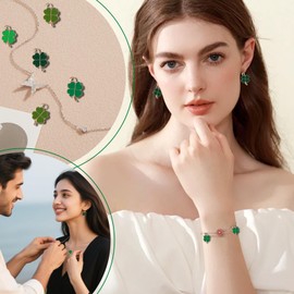 yisight Clover Lucky Charm Pendants, 48 Pieces Lucky Charm Clover Pendants, Key Fob Clover, Small Lucky Charm, for DIY Crafts, Jewellery, Ornaments, Key Chain, Stainless Steel, No Gemstone