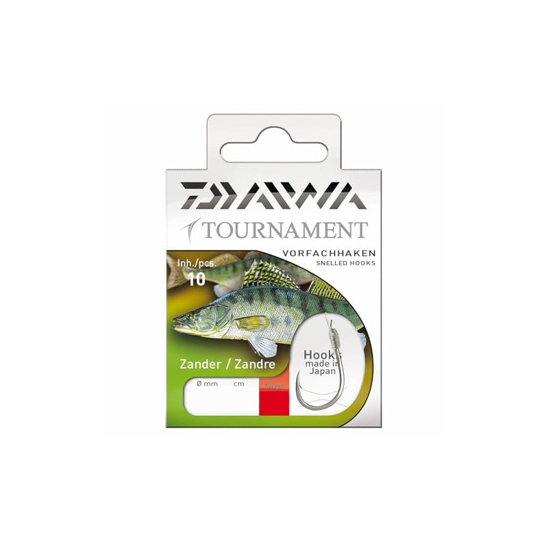 Daiwa Tournament Snelled Zander Hooks 70cm 10pcs., Size 2/0