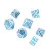 7pcs Polyhedral Dice Set Clear Number Metal Glossy Odorless Table