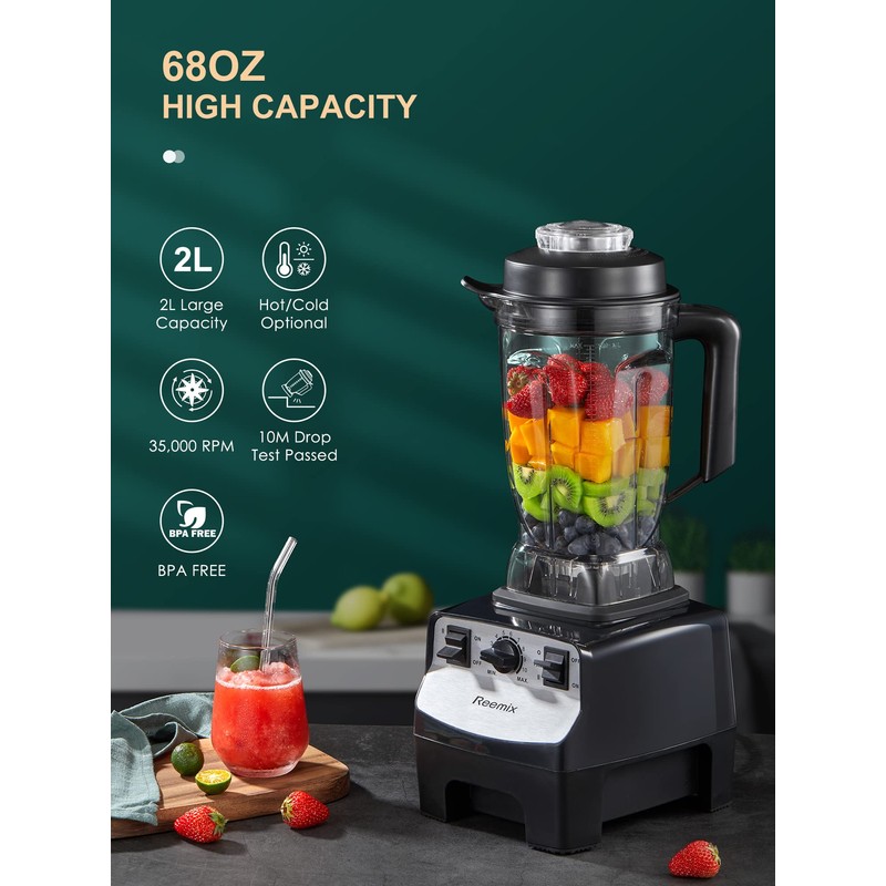 Reemix Counter Blender Smoothie Maker, 1450W Professional High Speed Blenders