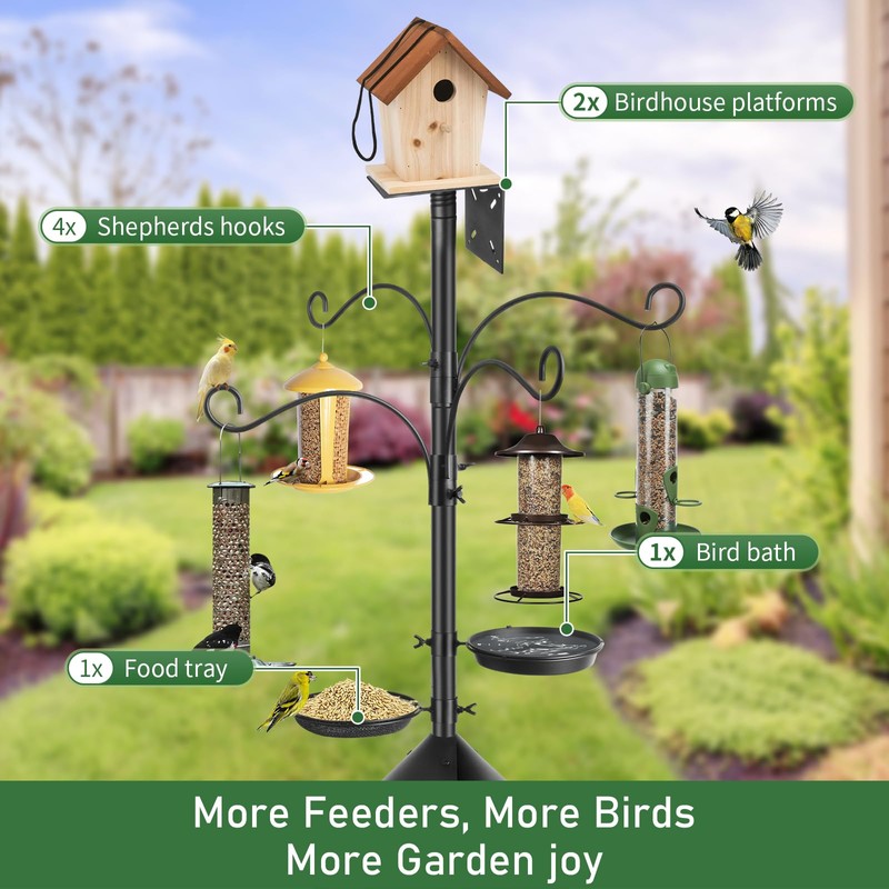 Bird Feeder Pole Squirrel Proof, 92 Inch Heavy Duty Feeding