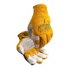 Caiman Genuine Top Cow Grain Leather Velcro� RevolutionTM Gloves (Large/Yellow)