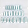 Light Blue Press On Nails Square, Cat Eye Press On