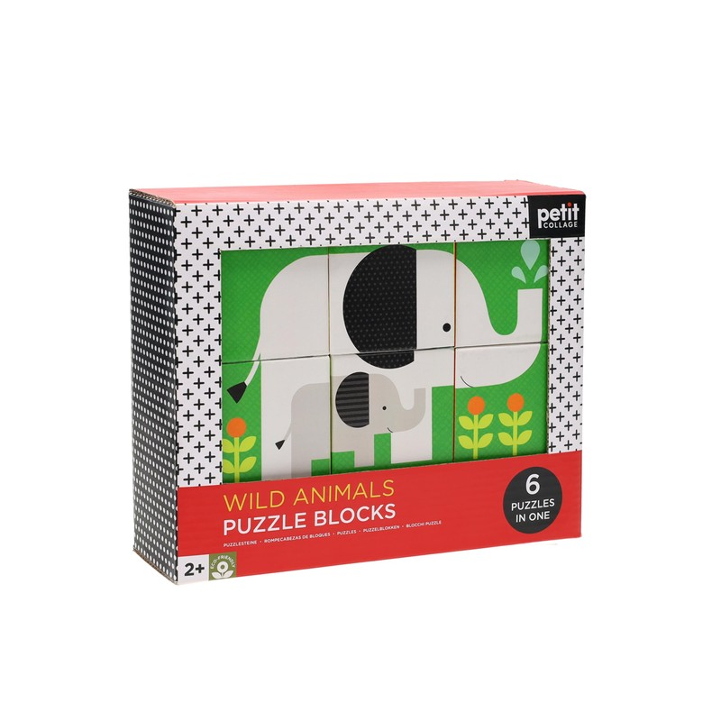 Petit Collage Wild Animals Puzzle Blocks