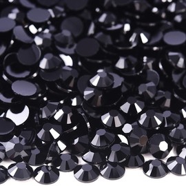 Blinginbox 5000pcs 2mm Resin Flatback Rhinestone for Crafting,Flatback Round Jelly Rhinestones Bedazzling Non Hotfix Crystal Gems for Nails Face Makeup Tumblers Mugs DIY Crafts.(Black)