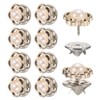 uxcell 10 Sets Pearl Brooch Buttons, 11.5 mm No Sew