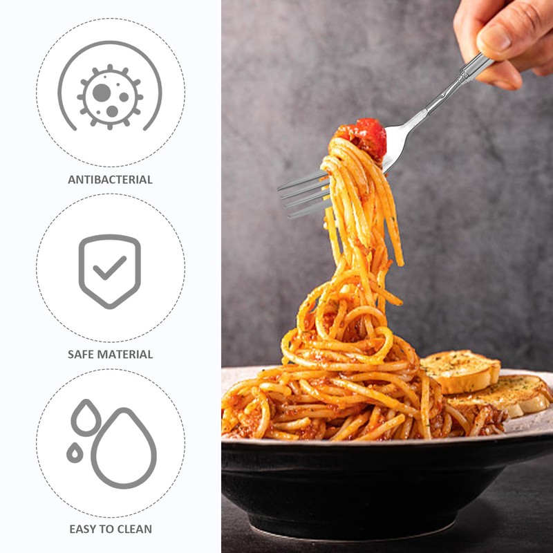 1 Telescopic Stainless Steel BBQ Fork, Multifunctional Retractable BBQ Fork,