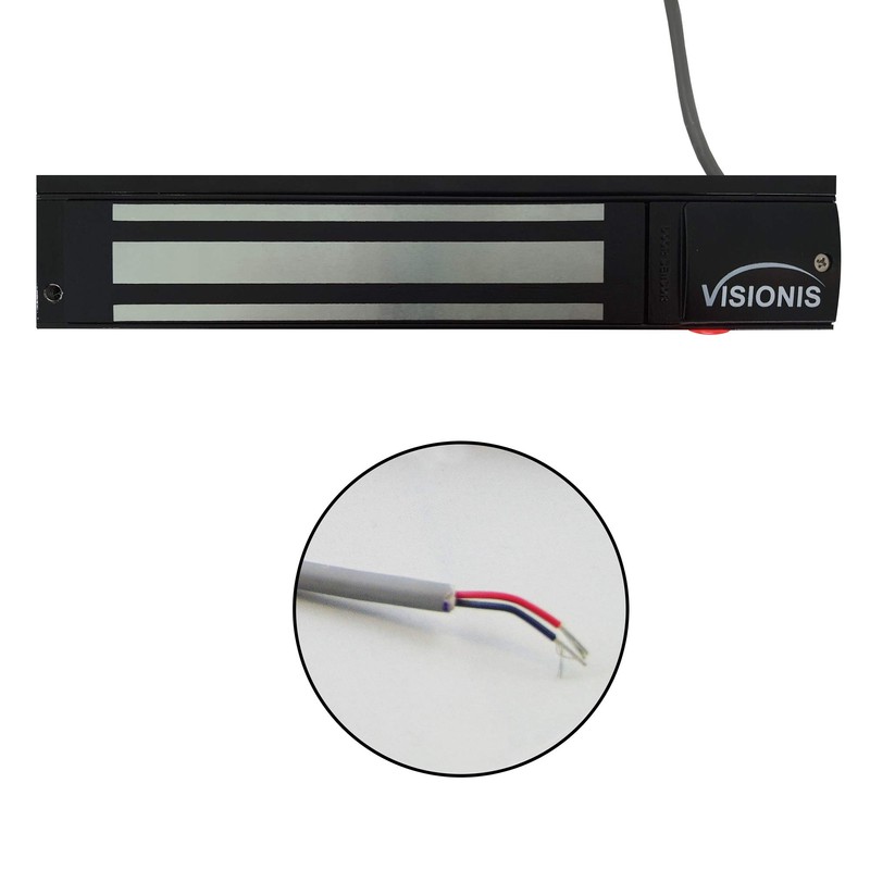 Visionis VS-VISML600LED-BL Indoor 600lbs Black Electromagnetic Lock with LED Sensor