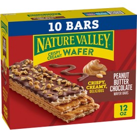 Nature Valley Wafer Bars, Peanut Butter Chocolate Flavored Snacks, 10 Bars, 13 OZ