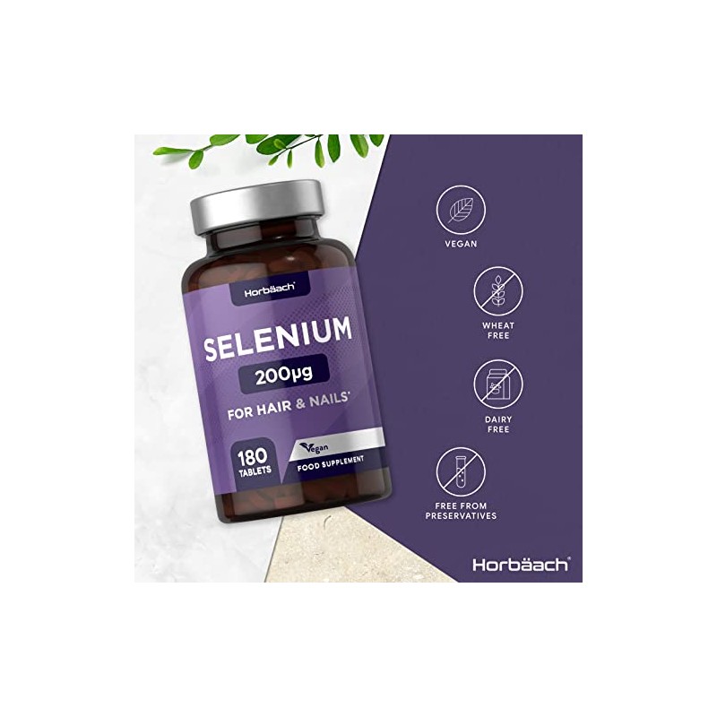 Selenium 200mcg Supplement | 180 High Strength Tablets | with