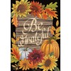 Be Grateful Fall Garden Flag Thanksgiving Floral Autumn 12.5" x