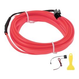 X AUTOHAUX 2m EL Wire Cable LED Glow String Light Car Interior Lighting Strip Flexible Neon Light for Car Decoration Wiring Driver(12v) Pink