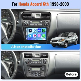 [4+64G] Realdio Android 15 Car Radio for Honda Accord 6th 1998-2003 with Wireless CarPlay Android Auto, 9 Inch Touch Screen Car Stereo for Accord with GPS WiFi, Bluetooth 5.0 FM/RDS 32EQ Backup Camera