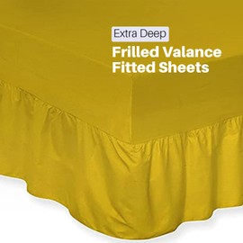 DTEX HOMES Luxury Extra Deep Frilled Valance Fitted Sheets single