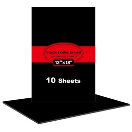 10 Pcs Black Poster Board Paper 12x18, ROOKEA Vision Boards Posterboard Bulk for School Projects Classroom Arts Craft Presentations Drawing Scrapbooking Blank Graphic Display