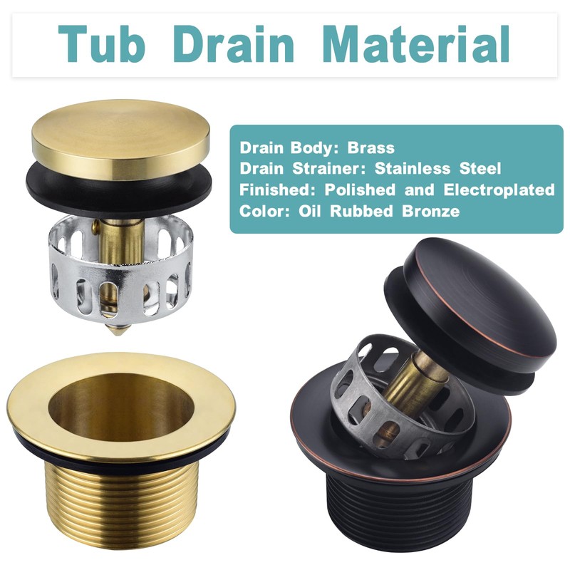 BESTILL Tip-Toe Bathtub Drain Bath Tub Trim Set Conversion Kit,